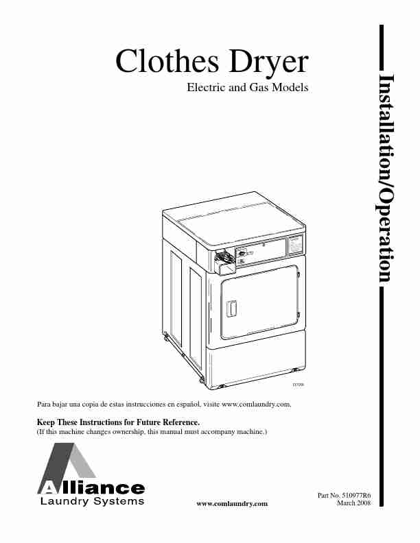 Alliance Laundry Systems Clothes Dryer SFG109F-page_pdf